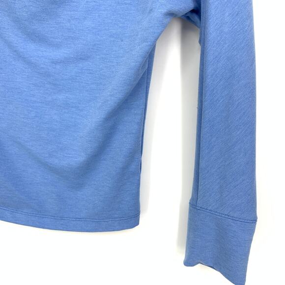 Lilly Pulitzer Sheera Top Womens Sz M Heathered Blue Thistle Draped One Shoulder - Picture 4 of 7